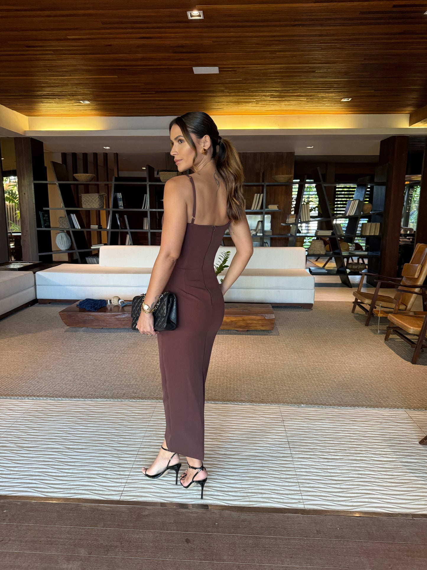 VESTIDO CAROLLA MARROM